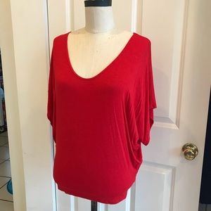 Dolman top in red